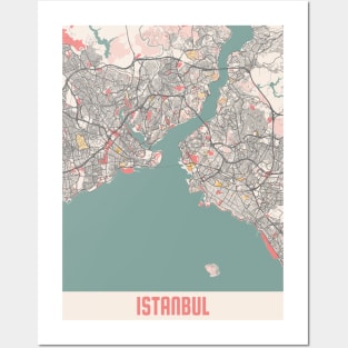 Istanbul - Turkey Chalk City Map Posters and Art